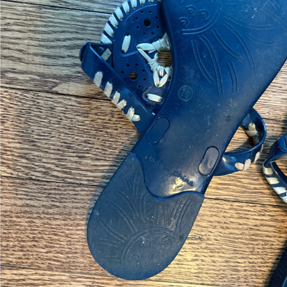 Jack Rogers Blue Sandals with Gold Ornament - Picture 2 of 2